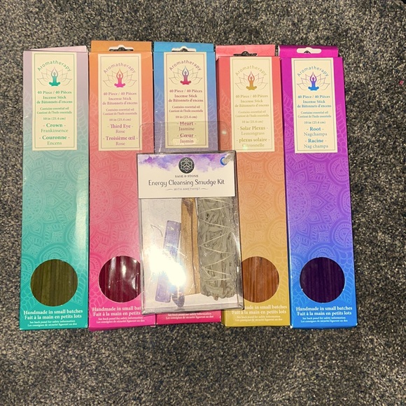 Energy Cleansing 4 Piece Smudge Kit with 5 Packs of Chakra Incense - Picture 1 of 14